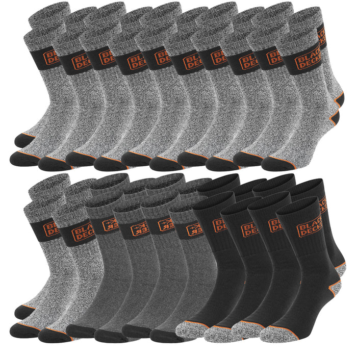 Black+Decker Crew Work Socks Unisex Herren Damen Arbeitssocken 20er Pack