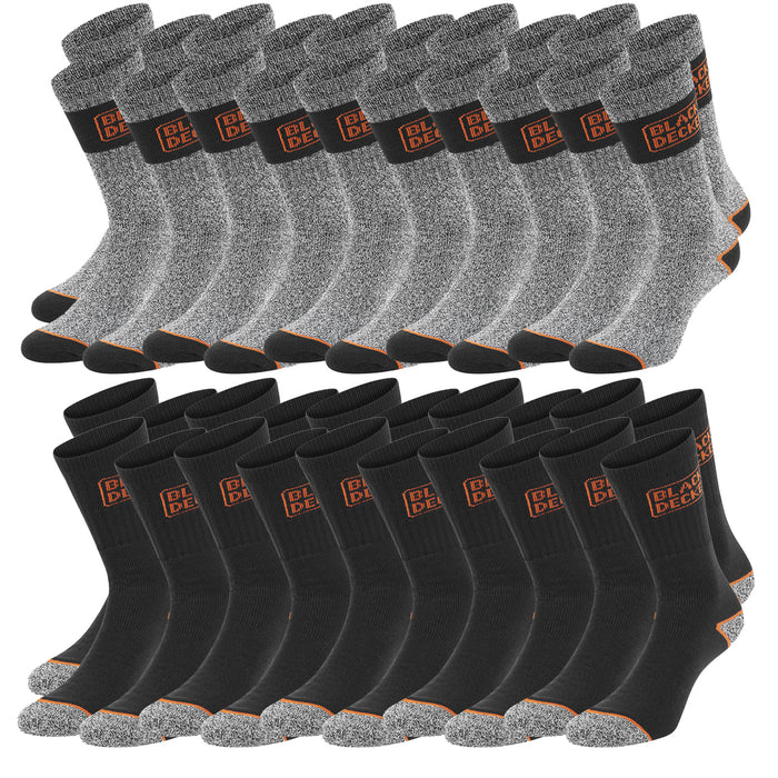 Black+Decker Crew Work Socks Unisex Herren Damen Arbeitssocken 20er Pack