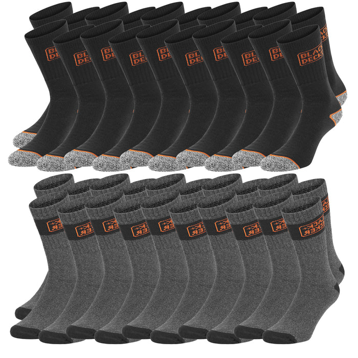 Black+Decker Crew Work Socks Unisex Herren Damen Arbeitssocken 20er Pack
