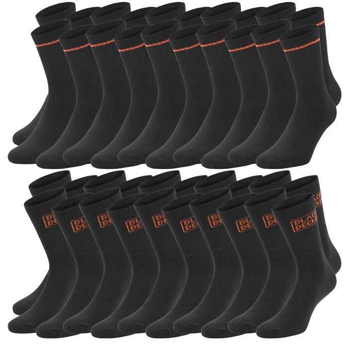 Black+Decker Crew Work Socks Unisex Herren Damen Arbeitssocken 20er Pack