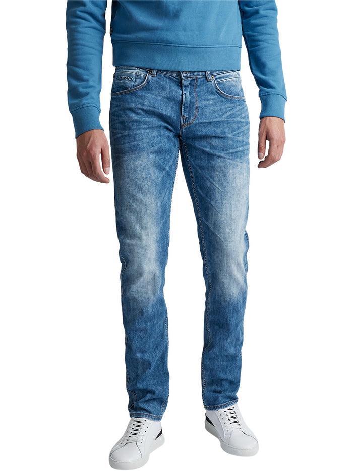 PME Legend Herren Jeans NIGHTFLIGHT - Regular Fit - Blau - Mid Blue Washed
