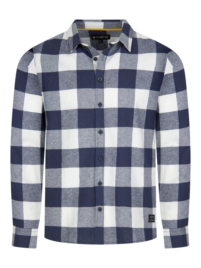 riverso Flanellhemd Herren langarm Kariert Regular Fit RIVArne