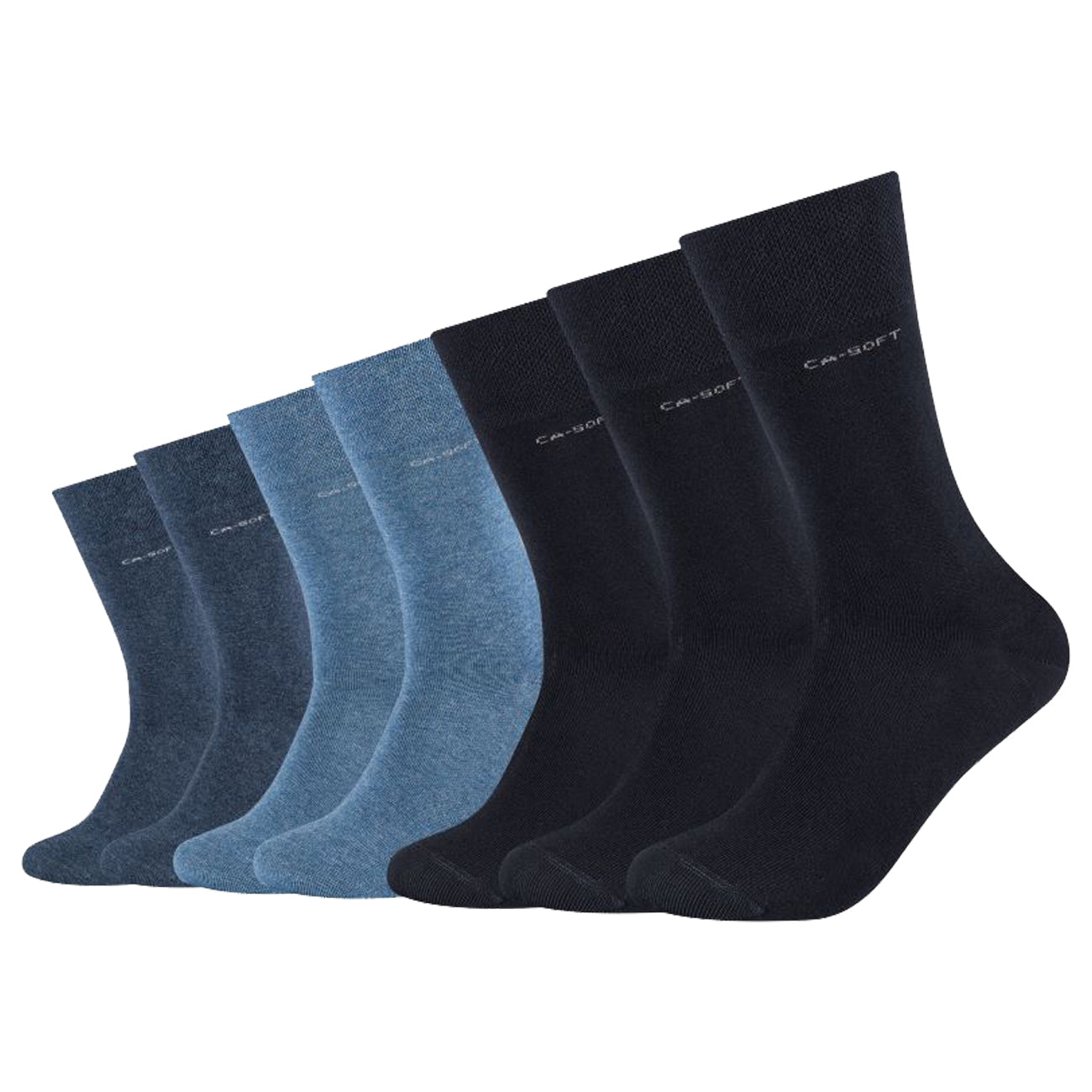 Camano Calzini Unisex CA-Soft Regular – Confezione Da 7 Paia, Senza Gomma, Cotone, Taglie 35-38, 39-42, 43-46
