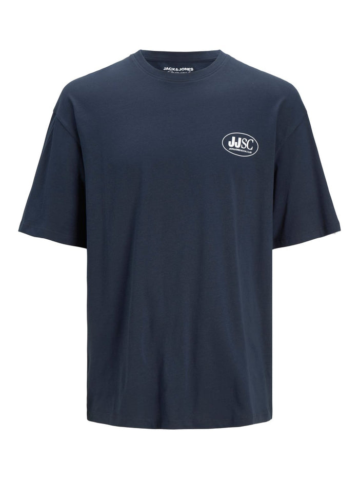 Jack & Jones Herren Rundhals T-Shirt JORBRINK CLUB PRINT - Loose Fit