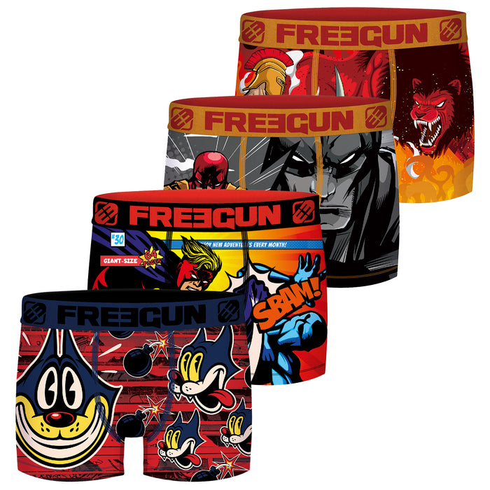 Freegun Comic Herren Boxershorts 4er Pack