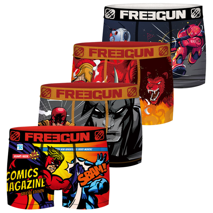 Freegun Comic Herren Boxershorts 4er Pack