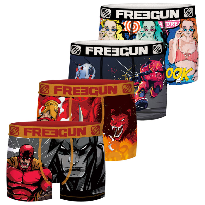 Freegun Comic Herren Boxershorts 4er Pack