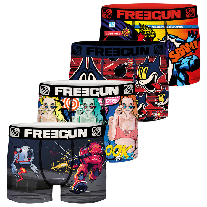 Freegun Comic Herren Boxershorts 4er Pack
