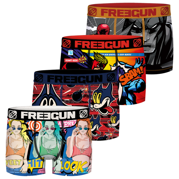 Freegun Comic Herren Boxershorts 4er Pack