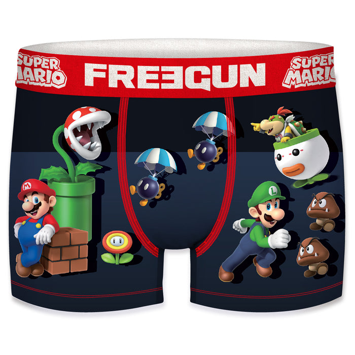 Freegun Super Mario Herren Boxershorts Luigi Bowser Gumba Piranha Pflanze