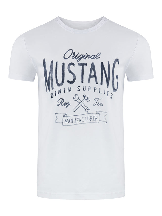 Mustang Herren T-Shirt Mehrfarbig Rundhals Regular Fit S bis 6XL