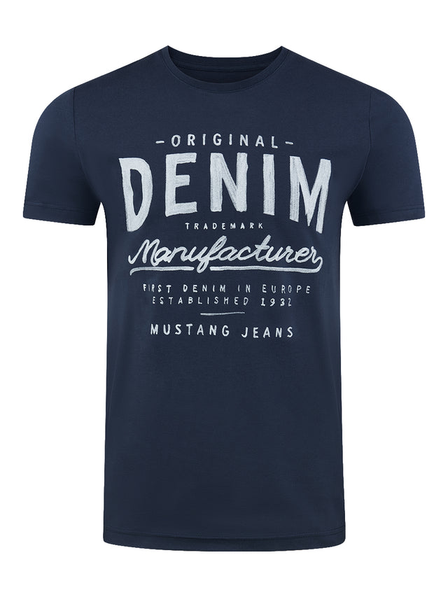 Mustang Herren T-Shirt Mehrfarbig Rundhals Regular Fit S bis 6XL