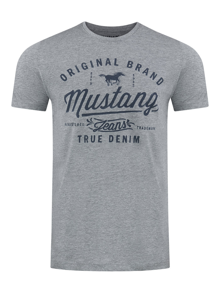 Mustang Herren T-Shirt Mehrfarbig Rundhals Regular Fit S bis 6XL