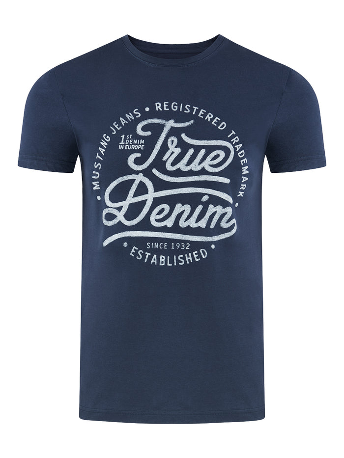 Mustang Herren T-Shirt Mehrfarbig Rundhals Regular Fit S bis 6XL