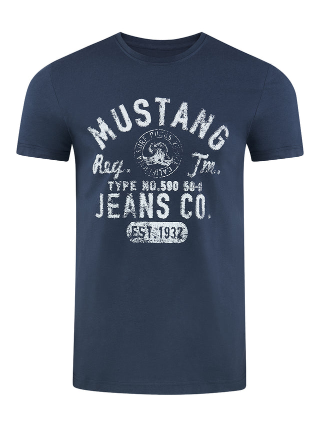 Mustang Herren T-Shirt Mehrfarbig Rundhals Regular Fit S bis 6XL