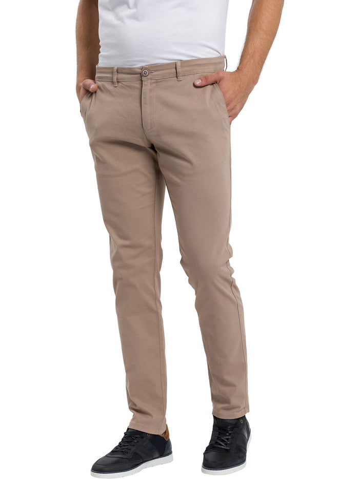 Cross Jeans Herren Slim Tapered Chino Hose - Slim Tapered Fit  - Beige