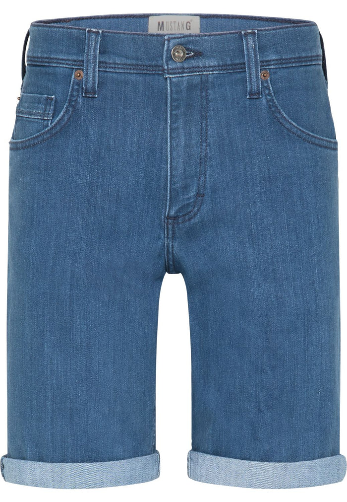 Mustang Herren Jeans Short WASHINGTON - Slim Fit Blau Light Blue Mid Blue Dark Blue