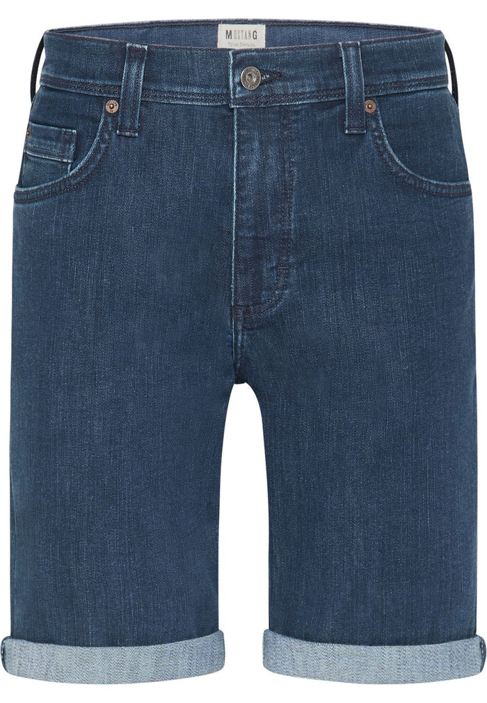 Mustang Herren Jeans Short WASHINGTON - Slim Fit Blau Light Blue Mid Blue Dark Blue