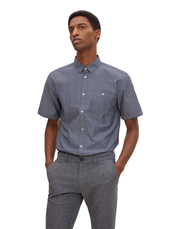 Tom Tailor Herren Kurzarm Hemd STRUCTURED -Regular Fit