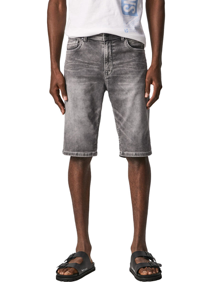 Pepe Jeans Herren Jeans Short JACK - Regular Fit - Grau - Grey Denim