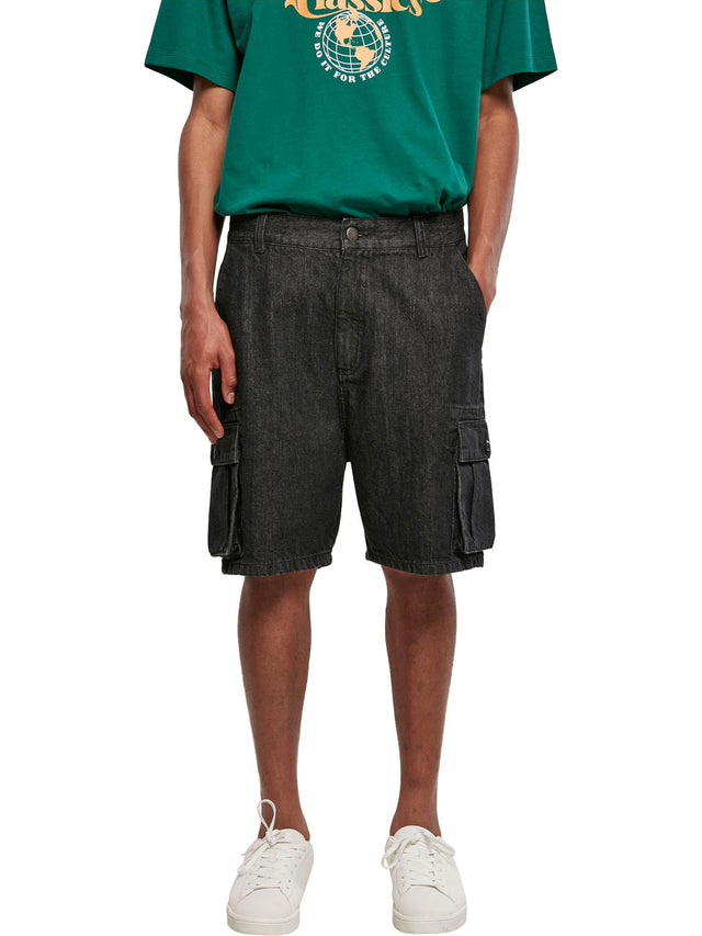 Urban Classics Herren Jeans Short ORGANIC DENIM CARGO
