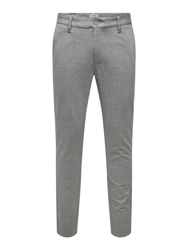 Only & Sons Herren Chino Hose ONSMARK PANT STRIPE GW 3727 - Tapered Fit - Blau Schwarz Grau