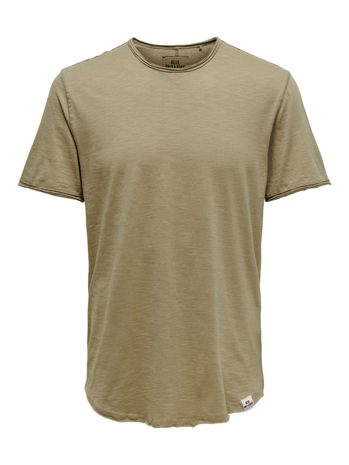 Only & Sons Herren Rundhals T-Shirt ONSBENNE LONGY - Regular Fit
