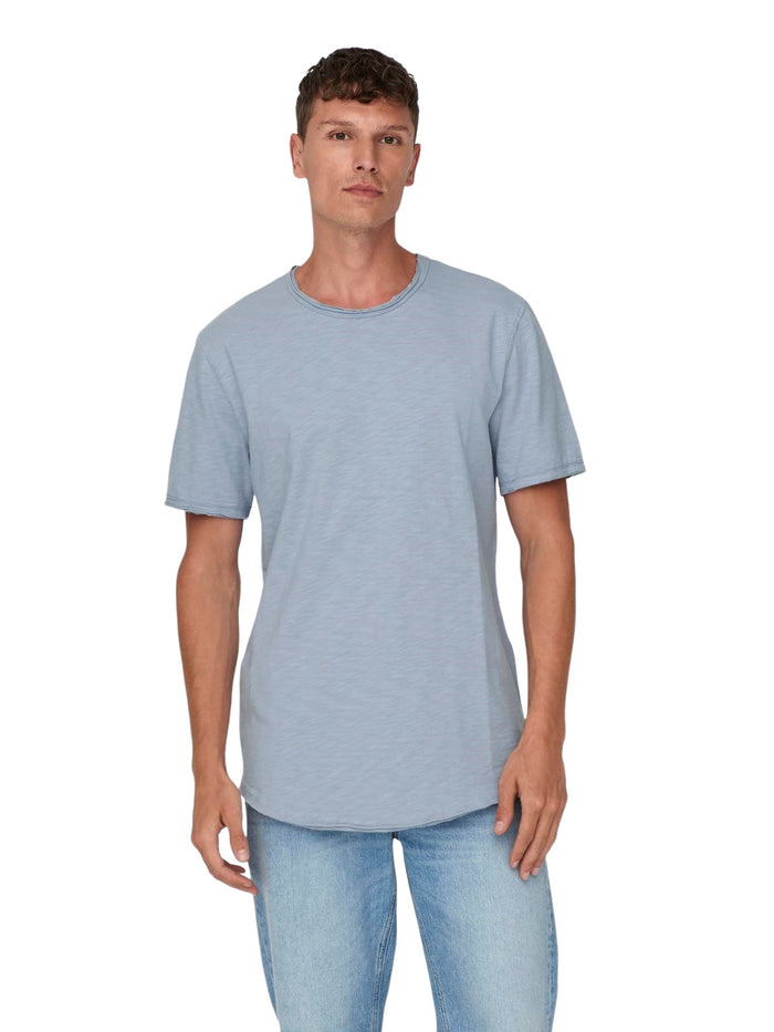 Only & Sons Herren Rundhals T-Shirt ONSBENNE LONGY - Regular Fit