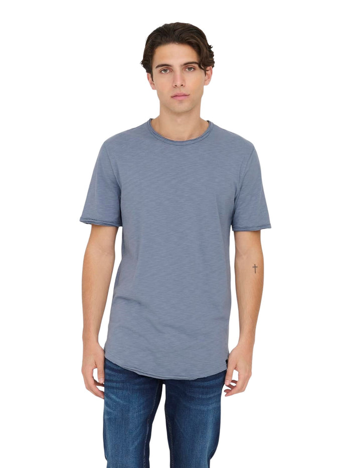 Only & Sons Herren Rundhals T-Shirt ONSBENNE LONGY - Regular Fit