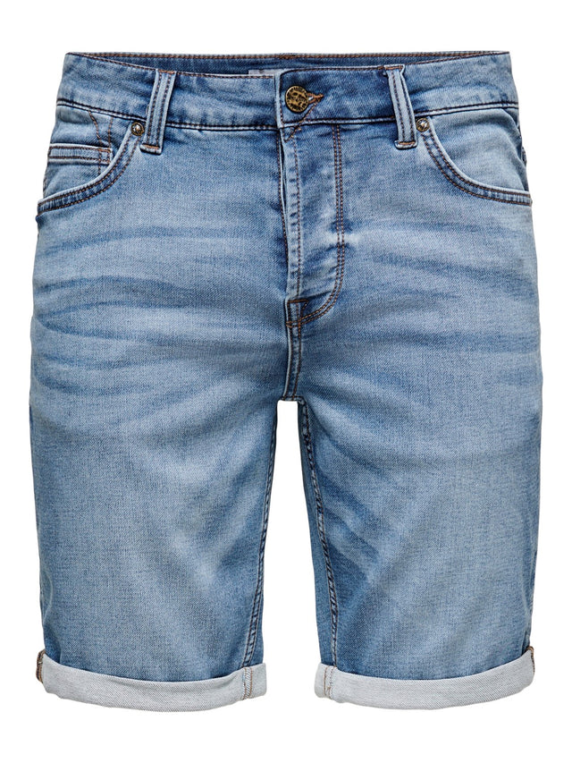 Only & Sons Herren Jeans Short ONSPLY JOG BLUE SHORTS PK 8584- Regular Fit