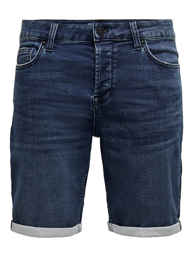 Only & Sons Herren Jeans Short ONSPLY REG D BLUE JOG PK 8582 - Regular Fit