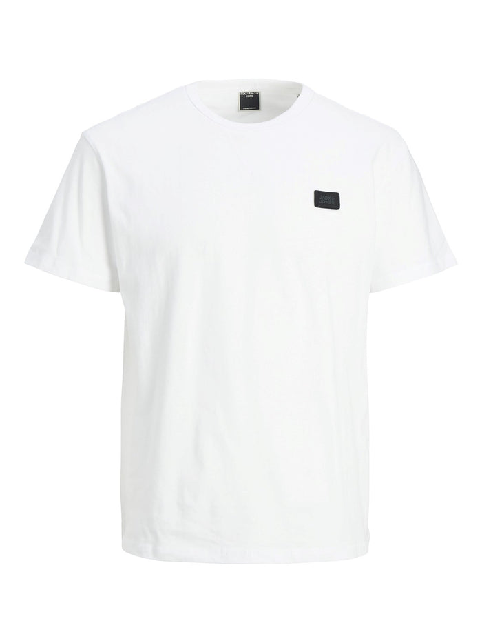 Jack & Jones Herren Rundhals T-Shirt JCOCLASSIC WAFFLE BADGE - Relaxed Fit