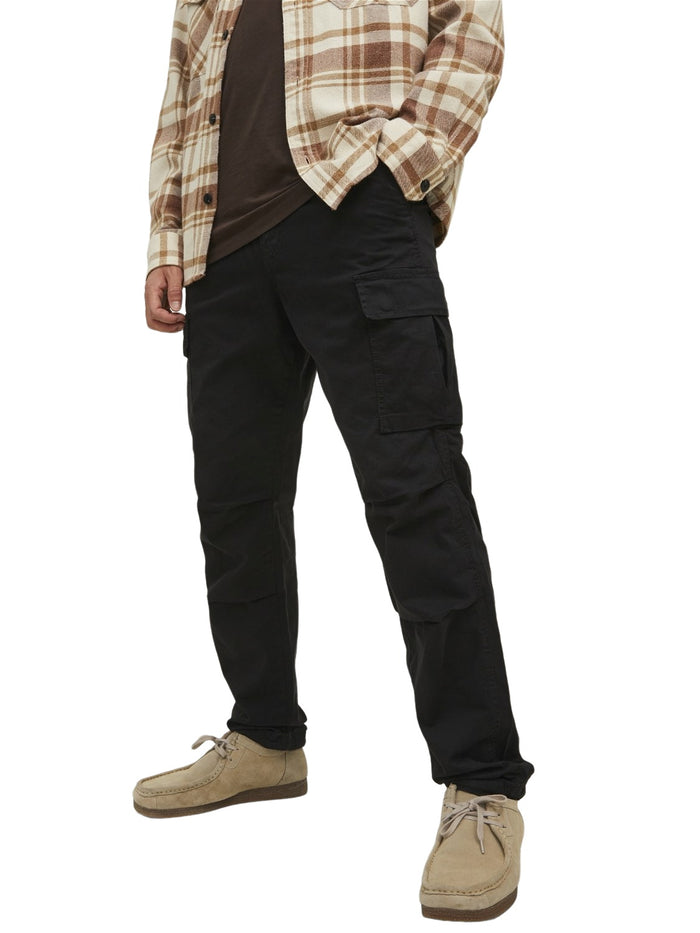 Jack & Jones Herren Cargohose JJPSTACE JJTUCKER -Tapered Fit - Grau Beige Schwarz Grün