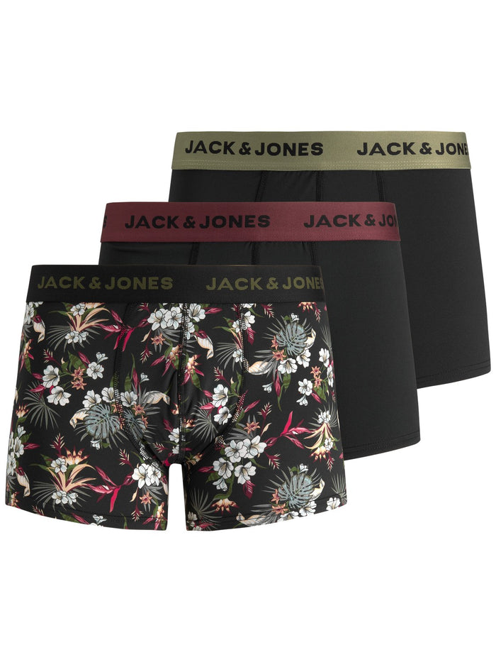 Jack & Jones Herren Boxershort JACFLOWER MICROFIBER TRUNKS 3er Pack