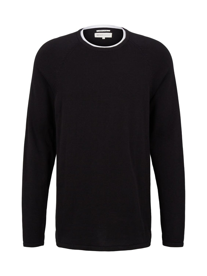 Tom Tailor Denim Herren Rundhals Pullover BASIC - Regular Fit