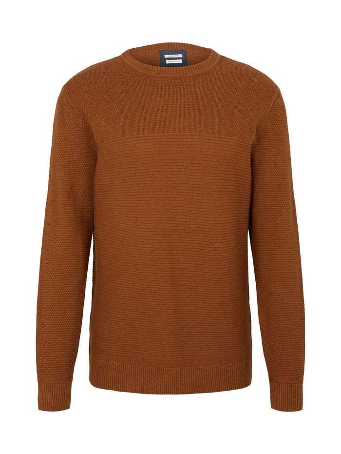 Tom Tailor Herren Rundhals Pullover BASIC STRUCTURED