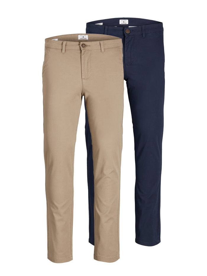Jack & Jones Herren Chino Hose JJIMARCO JJDAVE AK  - Slim Fit 2er Pack