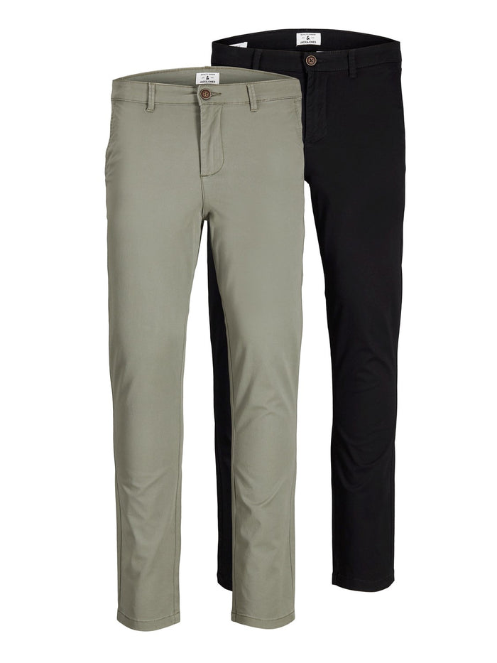 Jack & Jones Herren Chino Hose JJIMARCO JJDAVE AK  - Slim Fit 2er Pack