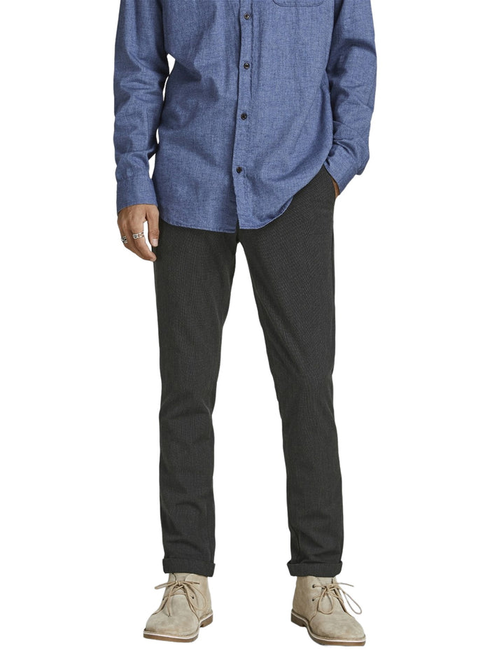 Jack & Jones Herren Chino Hose JPSTMARCO JJCONNOR  - Slim Fit Beige Grau