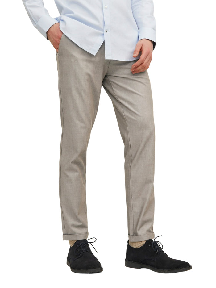 Jack & Jones Herren Chino Hose JPSTMARCO JJCONNOR  - Slim Fit Beige Grau