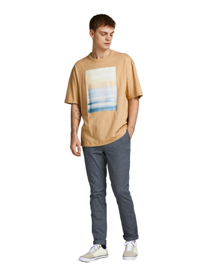 Jack & Jones Herren Chino Hose  JPSTMARCO JJFURY - Slim Fit Blau Faded Denim