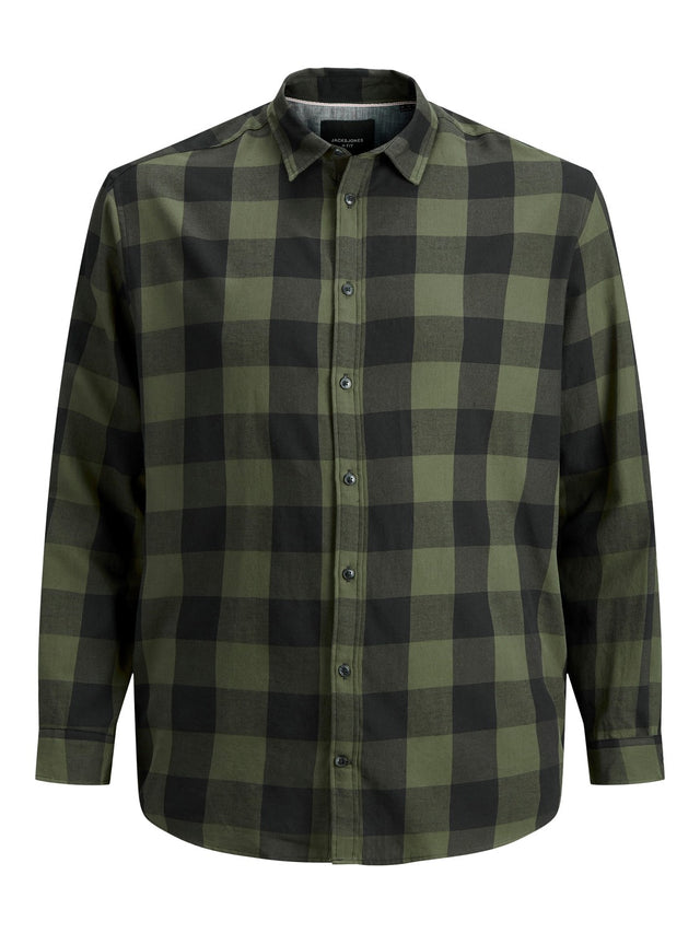 Jack & Jones Herren Freizeit Hemd JJEGINGHAM Comfort Fit Plussize