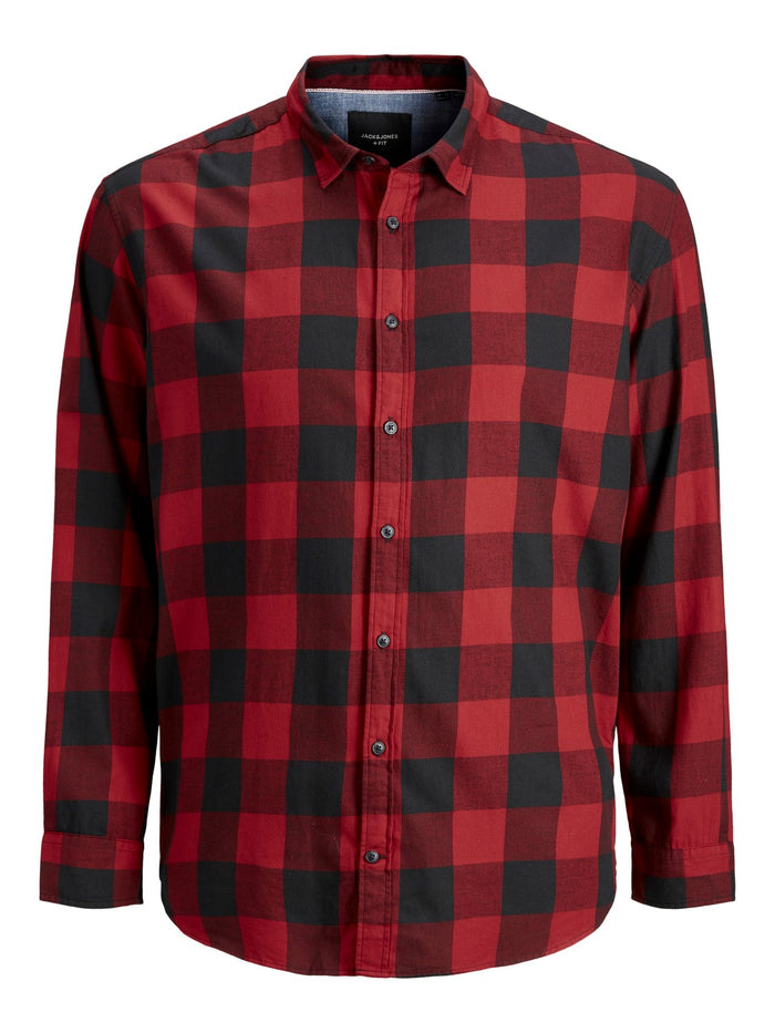 Jack & Jones Herren Freizeit Hemd JJEGINGHAM Comfort Fit Plussize