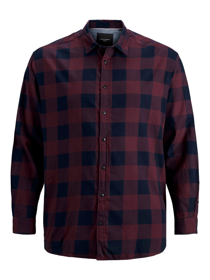 Jack & Jones Herren Freizeit Hemd JJEGINGHAM Comfort Fit Plussize