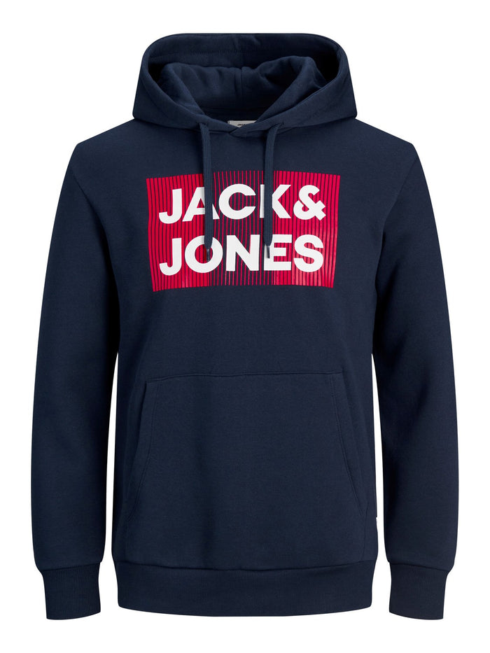 Jack & Jones Herren Hoodie Kapuzenpullover JJECORP LOGO - Regular Fit Plussize