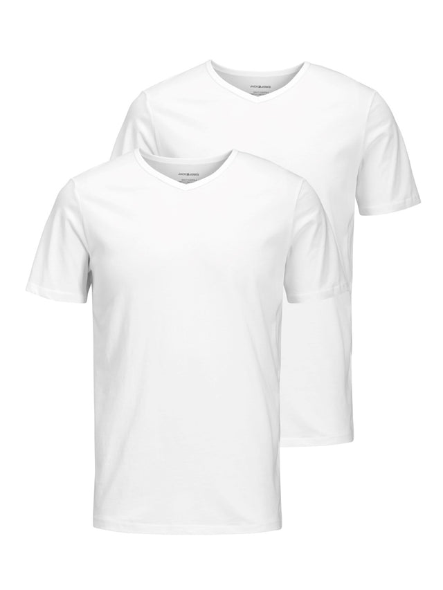 Jack & Jones Herren V-Neck T-Shirt JACBASIC 2er PACK - Regular Fit