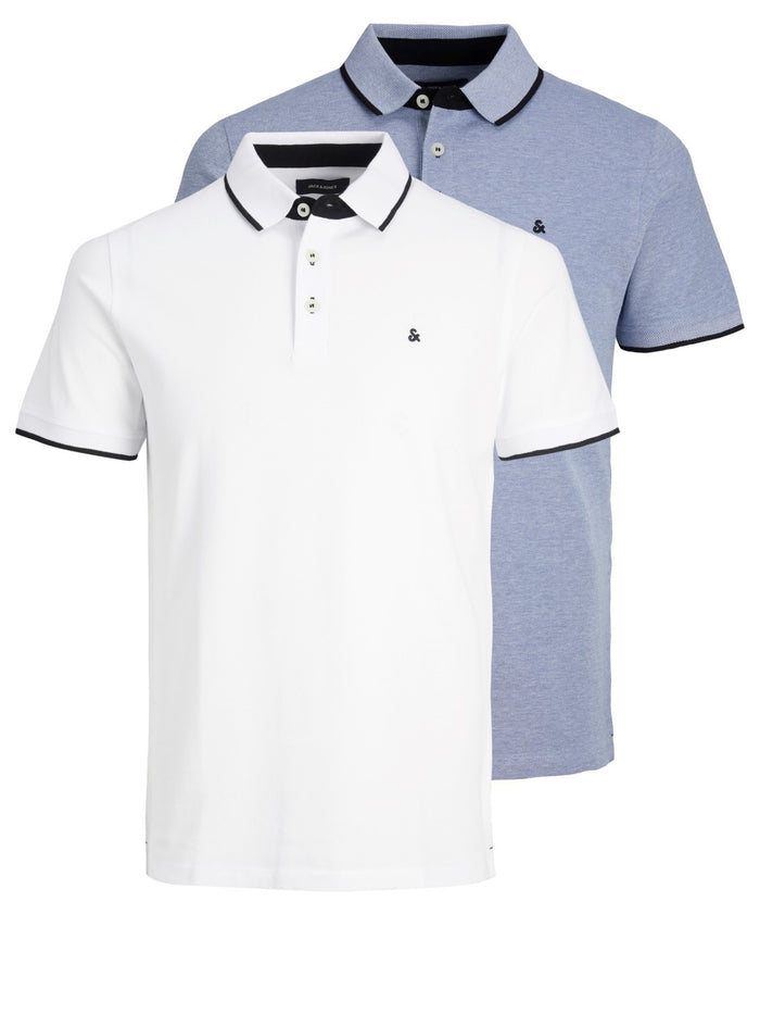 Jack & Jones Herren Poloshirt JJEPAULOS - 2er Pack - Slim Fit