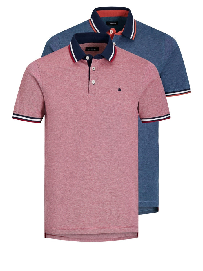 Jack & Jones Herren Poloshirt JJEPAULOS - 2er Pack - Slim Fit