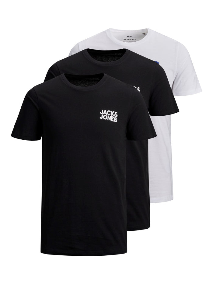 Jack & Jones Herren Rundhals T-Shirt JJECORP LOGO PLAY 3er PACK - Slim Fit