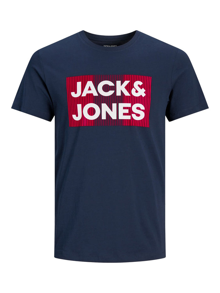 Jack & Jones Herren Rundhals T-Shirt JJECORP LOGO - Regular Fit Plussize